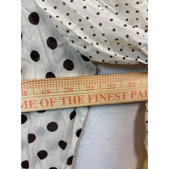 Vintage Jaipur XL Polka Dot Button-Up Blouse With Lace Trim - Picture 7 of 12